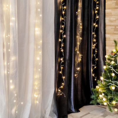 Гирлянда светодиодная 3*2 м 1000 Led занавес желтый Роса-мишура NP-3377 Fex