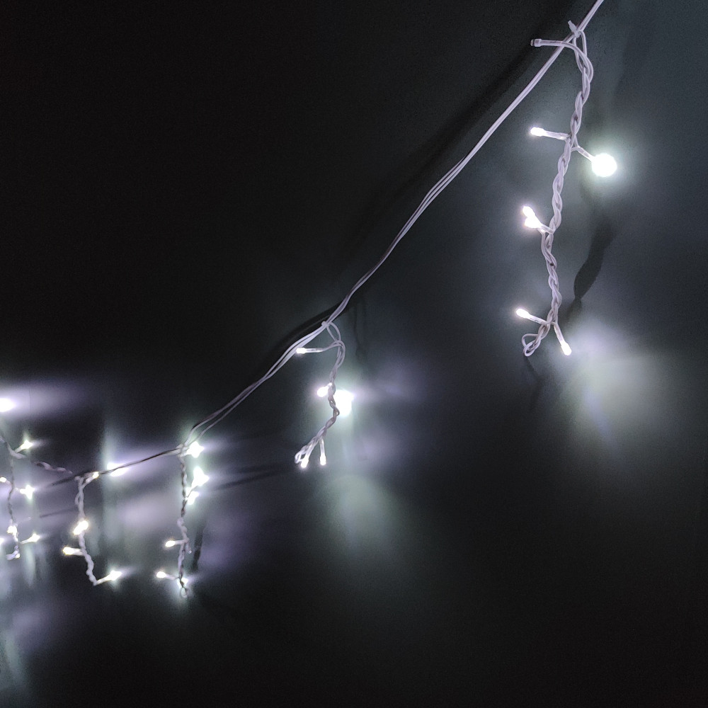 Гирлянда светодиодная 12 м 200 led бахрома пластик белый NP-3387 Fex