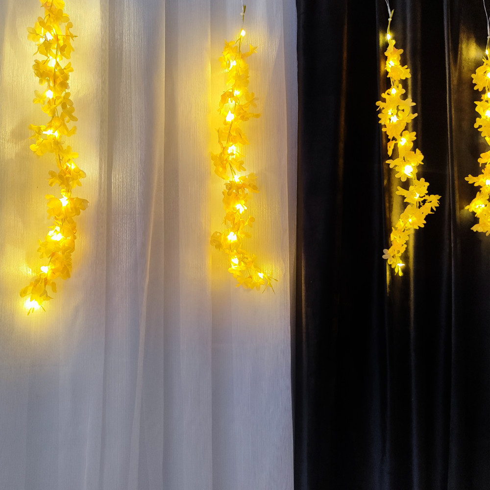 Гирлянда светодиодная 3*0,6 м 100 Led бахрома желтый Цветы NP-3390 Fex