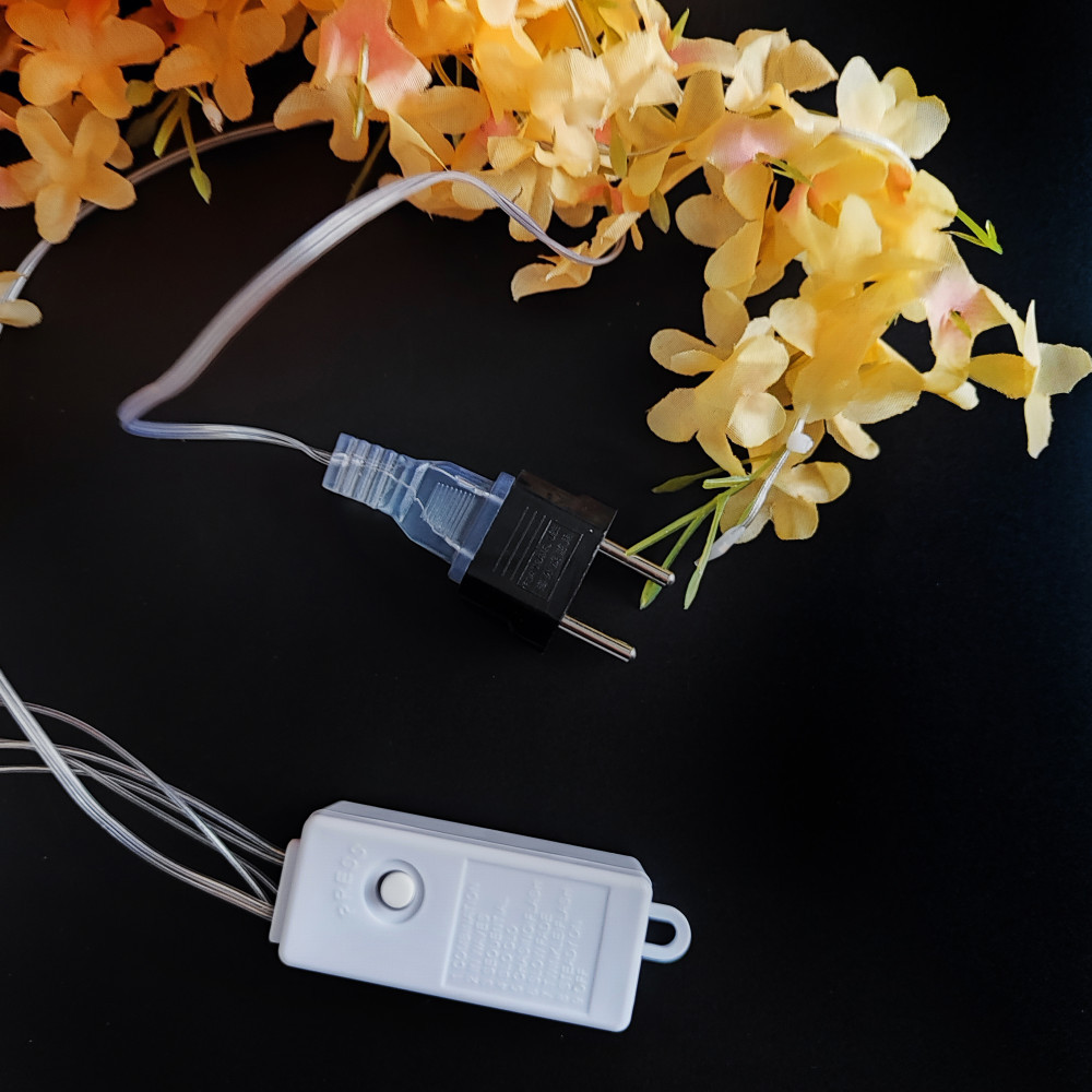 Гирлянда светодиодная 3*0,6 м 100 Led бахрома желтый Цветы NP-3390 Fex