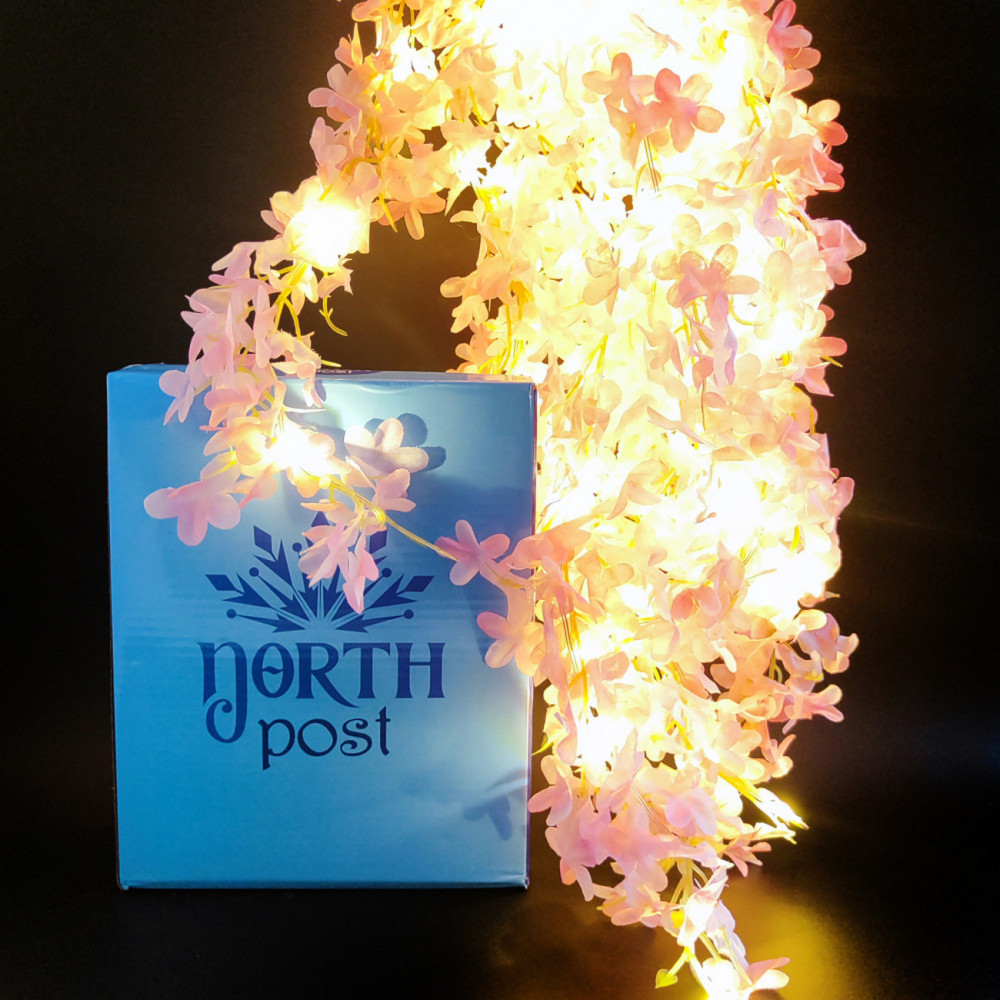 Гирлянда светодиодная 3*0,6 м 100 Led бахрома розовый Цветы NP-3391 Fex