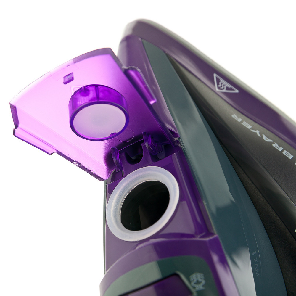 Утюг Brayer OneTemp 2,6 кВт с керамической подошвой, вертикальное отпаривание и самоочистка, фиолетовый