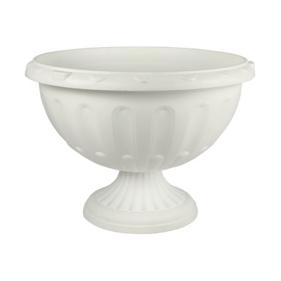 Вазон пластиковый  8 л 32х32х23 см ножка белый Джулия Альтернатива