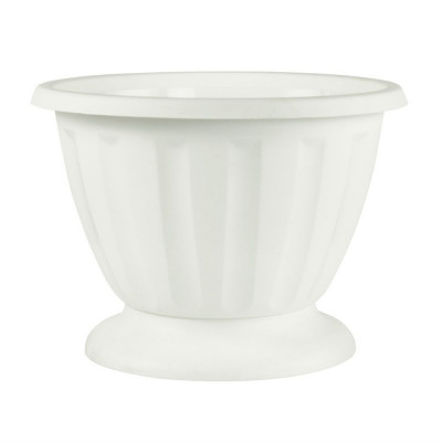 Вазон пластиковый 10 л 33х33х27,5 см ножка белый Пальмира Альтернатива