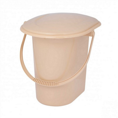 Ведро туалет пластиковый 18 л съемная крышка бежевый Альтернатива