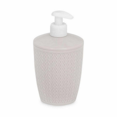 Дозатор пластиковый для жидкого мыла 500 мл 95х95х170 мм бежев Вязаное плетение Альтернатива