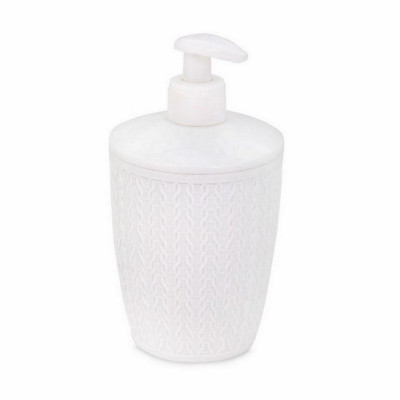 Дозатор пластиковый для жидкого мыла 500 мл 95х95х170 мм белый Вязаное плетение Альтернатива
