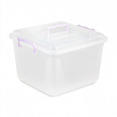 Контейнер пластиковый  15 л 34х32,5х22 см с ручками прозрачный Альтернатива