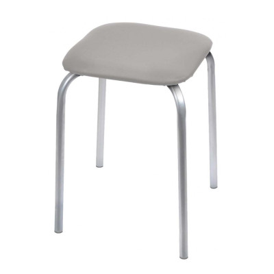Табурет металлический 370х370х460 мм с мягким сиденьем серый Классика 3 Nika