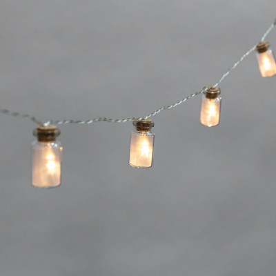 Гирлянда светодиодная  1,5  м 10 led батарейки 2*АА баночки теплый белый Neon-night