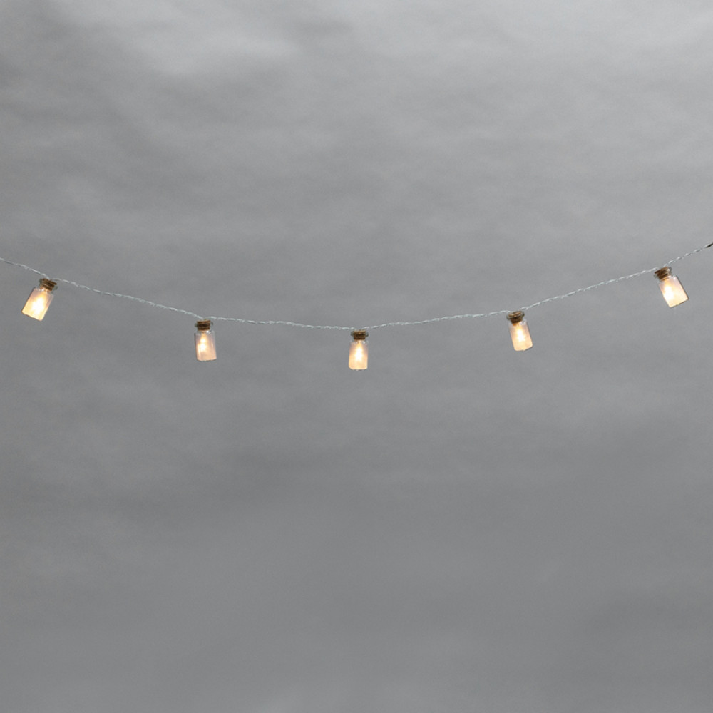 Гирлянда светодиодная  1,5  м 10 led батарейки 2*АА баночки теплый белый Neon-night