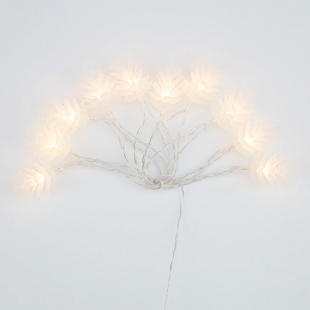 Гирлянда светодиодная 1,5 м 10 led батарейки 2*АА шишки белый теплый Neon-night