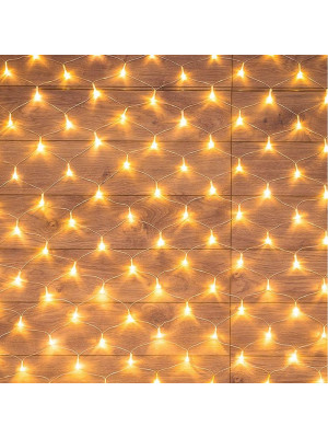 Гирлянда светодиодная  1,5х1,5 м 96 led 220 В 8 реж сетка белый теплый Neon-nigh