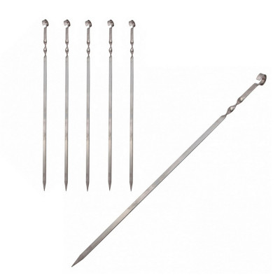 Шампур нерж сталь плоский 6 шт 50*1 см толщина 1,5 мм виток ручка Лесниково Шампур нерж сталь плоский 6 шт 50*1 см толщина 1,5 мм виток ручка Лесниково