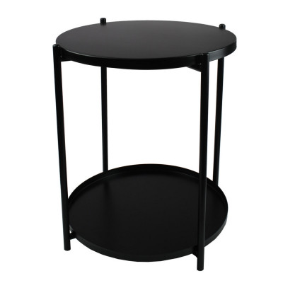 Стол-поднос металлический 2-х ярусный 42х52 см круглый на ножках микс Baizheng