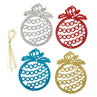 Набор елочных игрушек 4 шт 9,5 см микс Шары Волшебная страна