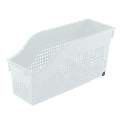 Контейнер пластиковый хозяйственный на колесах 355*130*170 мм узкий белый Лофт Виолет