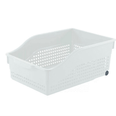 Контейнер пластиковый хозяйственный на колесах 305х210х125 мм широкий белый Лофт Violet