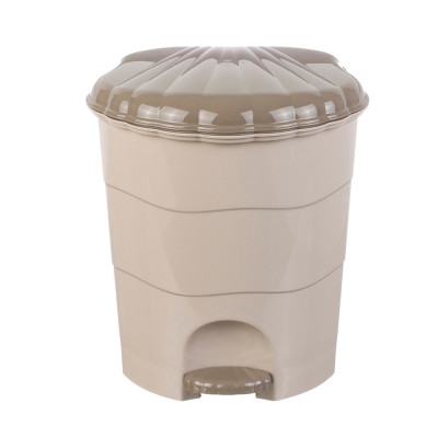 Ведро пластиковое для мусора 18 л с педалью латте-капучино Violet