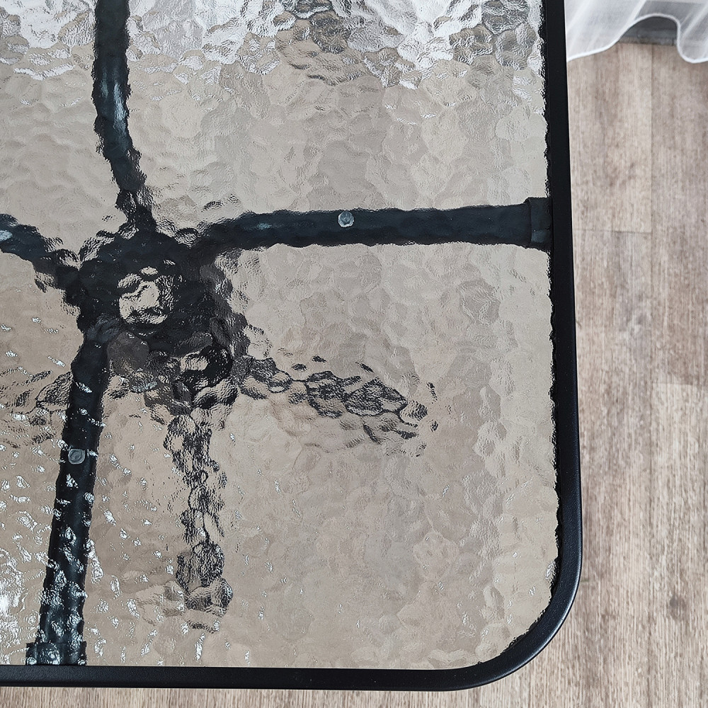 Комплект уличной мебели Baizheng со стеклянным столом 60×60×70 см и 2 складными стульями 52×46×87 см, до 120 кг, коричневый