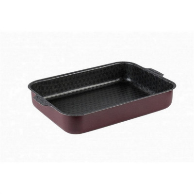 Противень алюминиевый 27х35 см прямоуг бордо Кружево Калитва