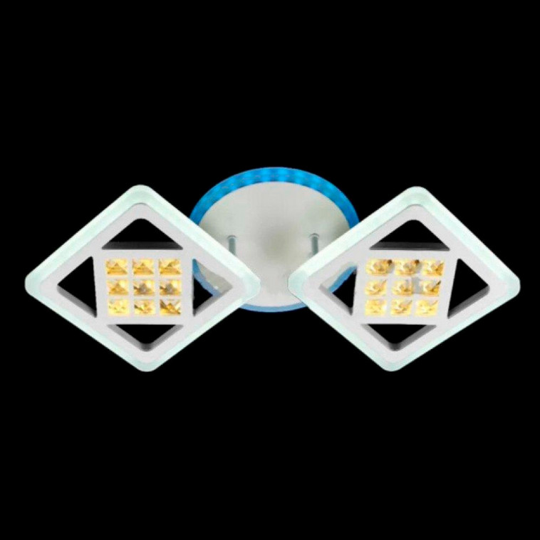 Люстра светодиодная Baizheng с пультом, 2 плафона, 3 режима, 48Вт, 10м2, 2100LM, белая 8*25*47см