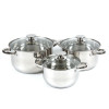 Мини фото Набор посуды нержавеющая сталь 6 предметов 2,5 л 4,5 л 5,8 л стек крышка индукция Kaisa Villa