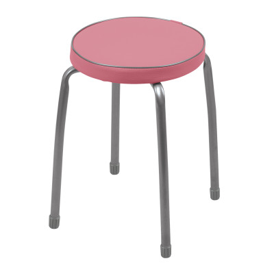 Табурет металлический 340*340*460 мм с мягким сиденьем пепельная роза Фабрик 2 Nika