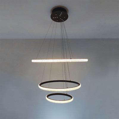 Люстра светодиодная 3 плафона 60*100см 142 Вт 10224LM 15м2 3 цвета черный Baizheng Люстра светодиодная 3 плафона 60*100см 142 Вт 10224LM 15м2 3 цвета черный Baizheng