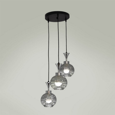 Люстра кухонная 3 плафона 34,5*100 см Е27 60Вт 12м2 хром черный Baizheng Люстра кухонная 3 плафона 34,5*100 см Е27 60Вт 12м2 хром черный Baizheng