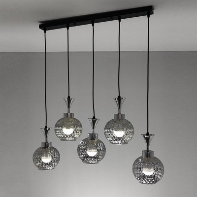 Люстра кухонная 5 плафонов 70,5*14,5*65 см Е27 60Вт 20м2 хром черный Baizheng