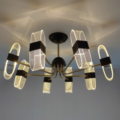 Люстра светодиодная 8 плафонов 68,5*32,5 см 96Вт 24000LM 45м2 черный Baizheng Люстра светодиодная 8 плафонов 68,5*32,5 см 96Вт 24000LM 45м2 черный Baizheng