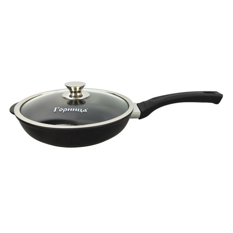 Сковорода алюминиевая 24 см стекл крышка под упак Традиционная Классик Горница