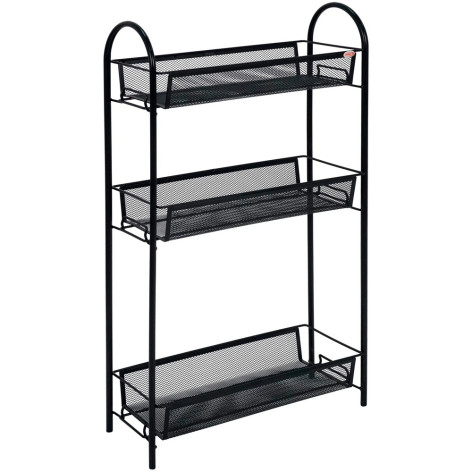 Этажерка металлическая 3-х ярусная 43х17х75,5 см черная Ладья 13 ЗМИ