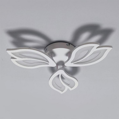 Люстра светодиодная 3 плафона 50*7,5 см 54 Вт 3888LM 15м2 3 цвета пульт белый Baizheng