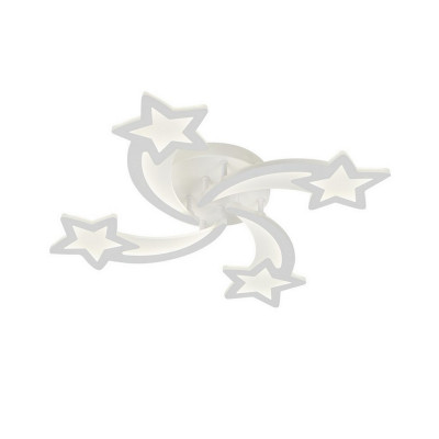 Люстра светодиодная 4 плафона 61,7*7,5 см 104 Вт 7488LM 14м2 3 цвета пульт белый Baizheng