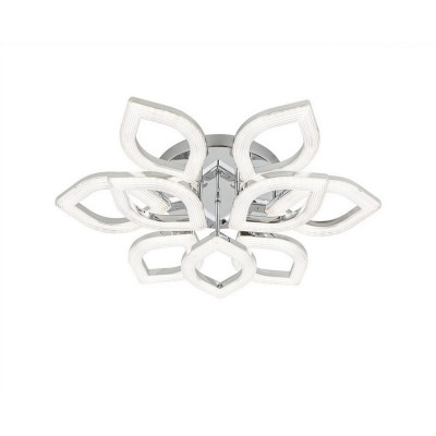 Люстра cветодиодная 9 плафонов 68*15 см 144Вт 10368LM 40м2 3 цвета пульт хром Baizhen