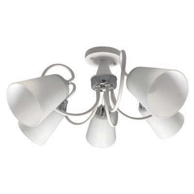 Люстра 5 плафонов 49*32*29 см E27 60Вт 20м2 плафон стекло белый Baizheng