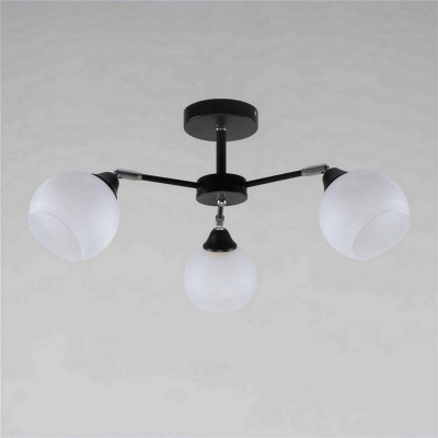 Светильник спот 3 плафона 60*60*25 см Е27 60Вт 12м2 плафон стекло черный Baizheng