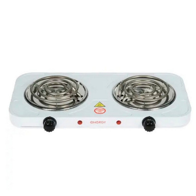 Электроплита двухконфорочная 2 кВт спираль 2*140 мм белый EN-904 Energy