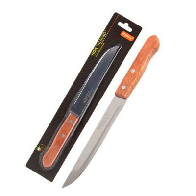 Нож нержавеющая сталь лезвие 15 см 1,2 мм универсальный дерево ручка блистер Albero Mallony Нож нержавеющая сталь лезвие 15 см 1,2 мм универсальный дерево ручка блистер Albero Mallony