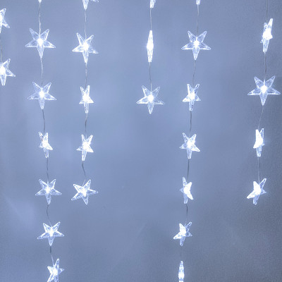 Гирлянда светодиодная 3 м 30*50*70 мм бахрома Звезды белый NP-1274 Fex Гирлянда светодиодная 3 м 30*50*70 мм бахрома Звезды белый NP-1274 Fex