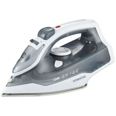 Утюг 2.2 кВт стальная подошва вертикальное отпаривание удар самоочистка серый HS-4011 HomeStar
