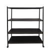 Мини фото Стелаж металлический 3-х ярусный 100х40х120 см на колесах черный Baizheng