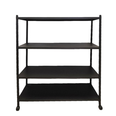 Стелаж металлический 3-х ярусный 100х40х120 см на колесах черный Baizheng Стелаж металлический 3-х ярусный 100х40х120 см на колесах черный Baizheng