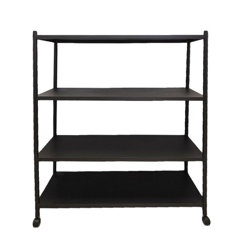 Стелаж металлический 3-х ярусный 100х40х120 см на колесах черный Baizheng