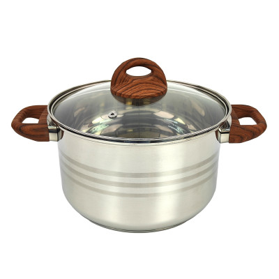 Кастрюля нерж сталь 5 л 22 см стекл крышка ручками под дерево soft-touch Foresta Mallony Кастрюля нерж сталь 5 л 22 см стекл крышка ручками под дерево soft-touch Foresta Mallony