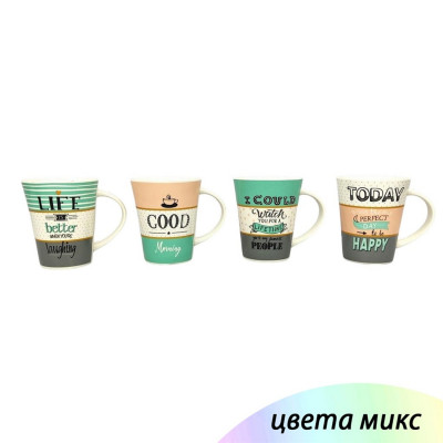 Кружка фарфоровая 350 мл микс Добрые пожелания Baizheng