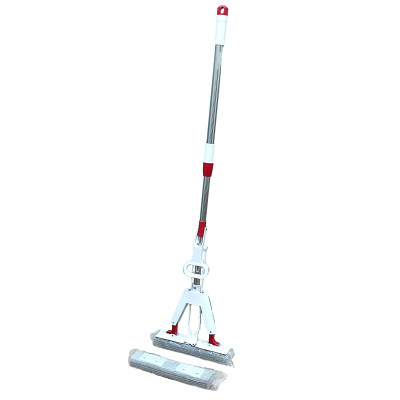 Швабра металлическая 28х116 см бабочка с отжимом голубой Baizheng