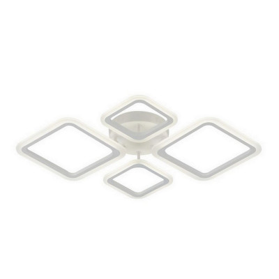 Люстра светодиодная 4 плафона 67*58*8 см 92 Вт 3450LM 15м2 3 цвета прилож пульт белый Baizheng